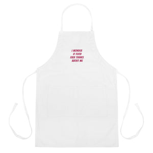 'I Wonder' Embroidered Apron