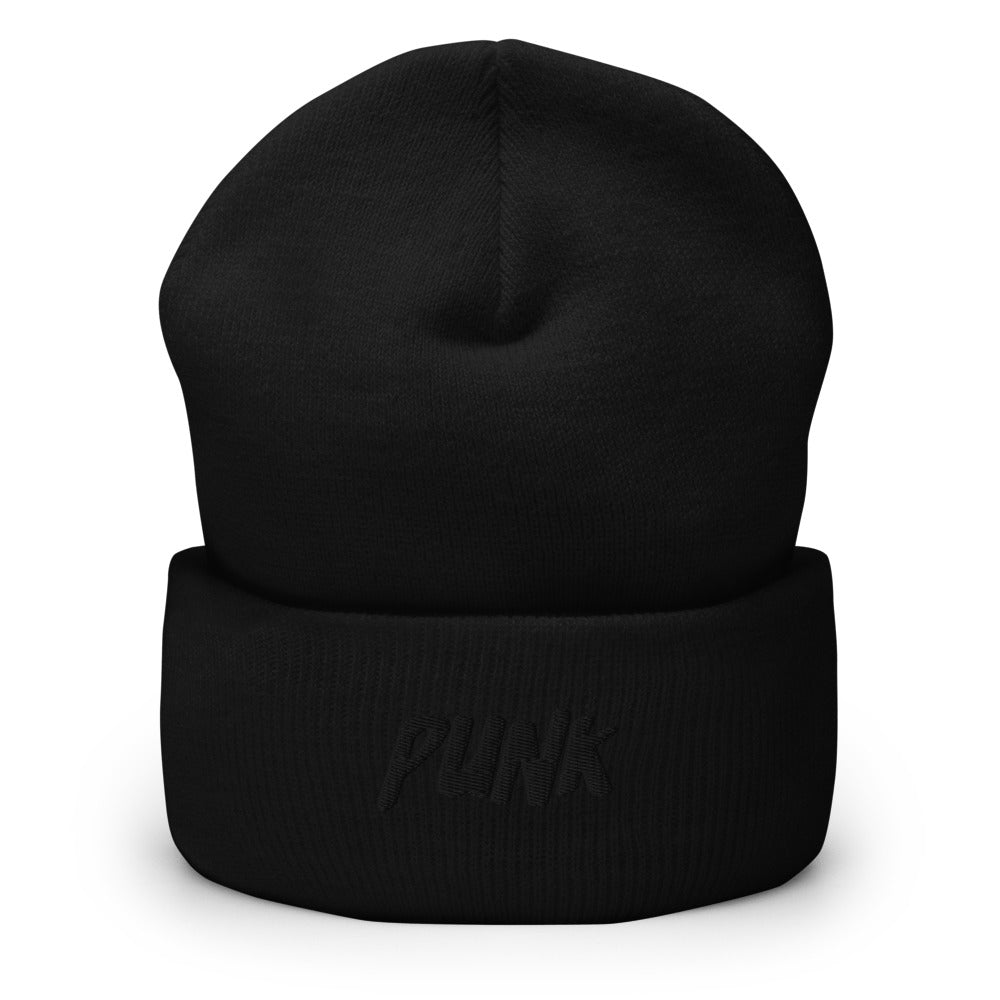 'Punk' Black Logo Beanie